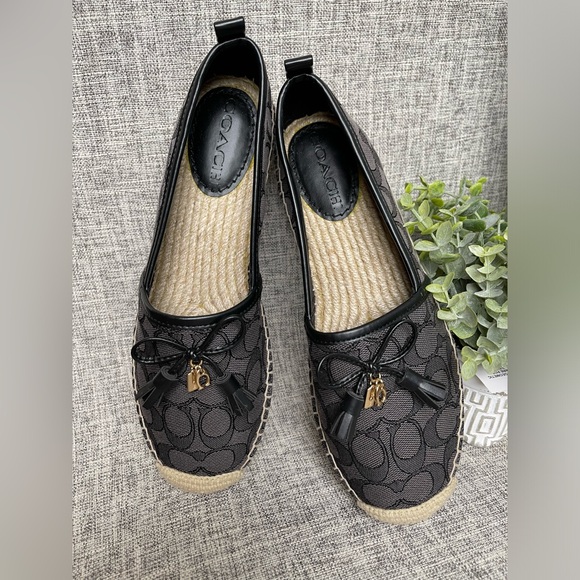 $129( NEW)Coach Carson Signature Jacquard Upper Logo Espadrille - Picture 1 of 8